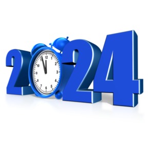 2024 Year Alarm Clock Illustration - Customizable PowerPoint clipart graphic preview.