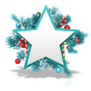 Festive Christmas Star PowerPoint clipart graphic preview.