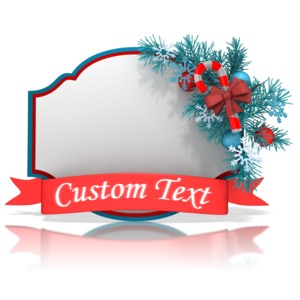 Christmas Shape Banner Customizable PowerPoint clipart graphic preview.