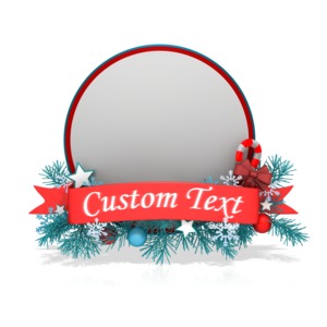 Festive Christmas Circle Banner Customizable PowerPoint clipart graphic preview.