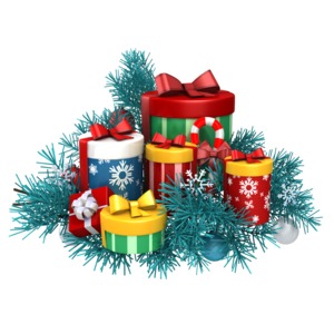 Gifts Christmas Pine PowerPoint clipart graphic preview.