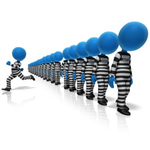 Prisoner Breakaway PowerPoint clipart graphic preview.