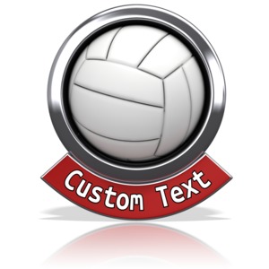 Volleyball Chrome Banner Customizable PowerPoint clipart graphic preview.