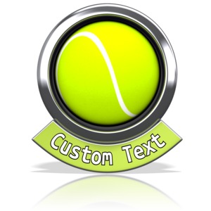 Tennisball Chrome Banner Customizable PowerPoint clipart graphic preview.