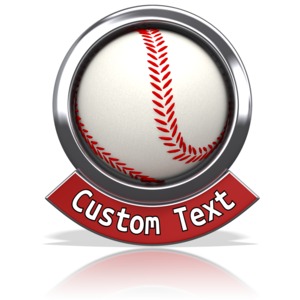 Baseball Chrome Banner Customizable PowerPoint clipart graphic preview.