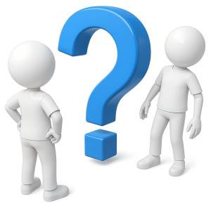 Question Between Figures PowerPoint clipart graphic preview.