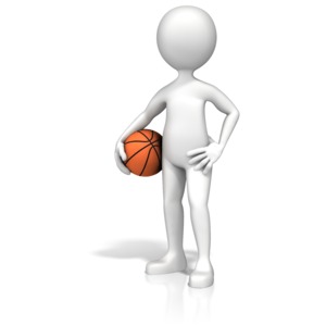 Figure Holding Basketball PowerPoint clipart graphic preview.