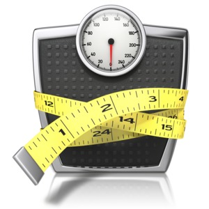 Scale With Tape Measure PowerPoint clipart graphic preview.