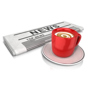 Coffee And News PowerPoint clipart graphic preview.