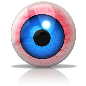 Irritated Eyeball PowerPoint clipart graphic preview.