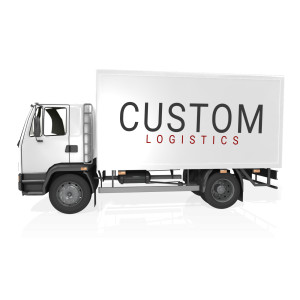 Custom Text Delivery Truck Customizable PowerPoint clipart graphic preview.