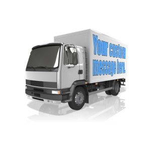 Custom Text Delivery Truck Customizable PowerPoint clipart graphic preview.