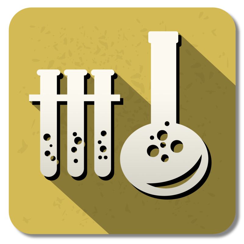 High-resolution clipart illustration of Chemistry Square Icon, designed for academic lesson planning, classroom engagement, and interactive learning frameworks.