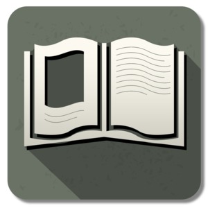 Book Square Icon PowerPoint clipart graphic preview.