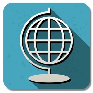 Geography Square Icon PowerPoint clipart graphic preview.