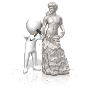 Figure Carving Statue PowerPoint clipart graphic preview.