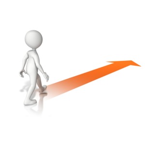 Walking With Arrow PowerPoint clipart graphic preview.