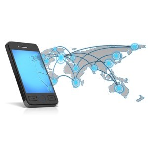 Network Phone Map PowerPoint clipart graphic preview.
