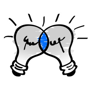 Combine Your Ideas PowerPoint clipart graphic preview.