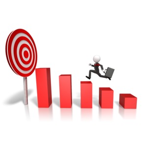 Market Target Graph PowerPoint clipart graphic preview.