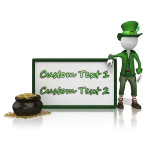 Leprechan With Custom Text Sign Customizable PowerPoint clipart graphic preview.