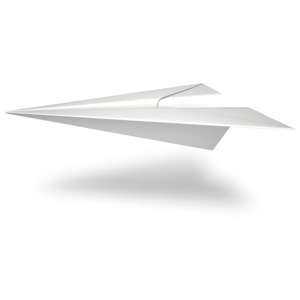 Single Paper Airplane PowerPoint clipart graphic preview.