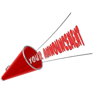 Custom Text Megaphone Customizable PowerPoint clipart graphic preview.