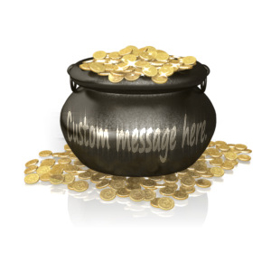 Custom Pot Of Gold Customizable PowerPoint clipart graphic preview.