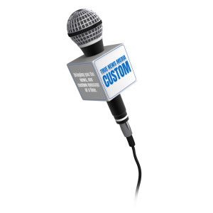 Custom Text Microphone Customizable PowerPoint clipart graphic preview.