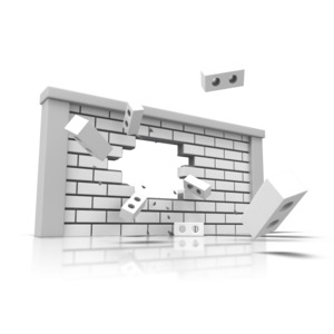 Brick Wall Broken PowerPoint clipart graphic preview.