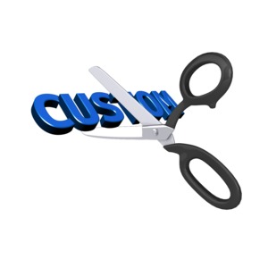 Cutting Custom Text Customizable PowerPoint clipart graphic preview.