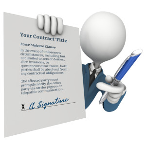 Custom Contract Sign Customizable PowerPoint clipart graphic preview.