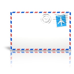 Letter Airmail Cancelled Stamp PowerPoint clipart graphic preview.