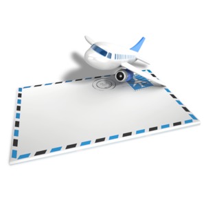 Airmail Airplane Envelope PowerPoint clipart graphic preview.