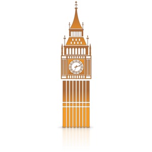 Big Ben Clock Tower PowerPoint clipart graphic preview.