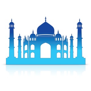 Taj Mahal PowerPoint clipart graphic preview.