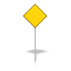 Blank Road Sign PowerPoint clipart graphic preview.