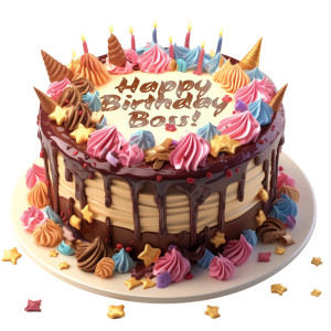 birthday cake custom Customizable PowerPoint clipart graphic preview.