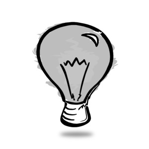 Light Bulb Sketch Off PowerPoint clipart graphic preview.
