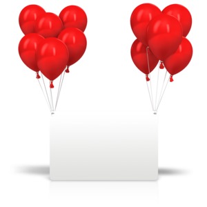 Celebration Balloons Card PowerPoint clipart graphic preview.