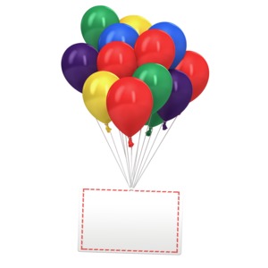 Celebration Message Card PowerPoint clipart graphic preview.