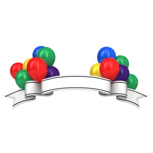 Celebration Message Banner PowerPoint clipart graphic preview.