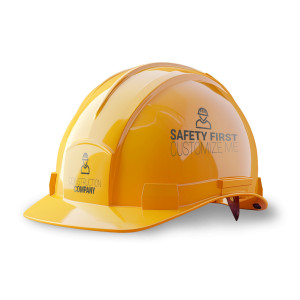 Construction Hard Hat  - Customizable PowerPoint clipart graphic preview.
