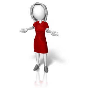 Business Woman Dress Shrugging PowerPoint clipart graphic preview.