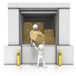 Unloading Dock Boxes PowerPoint clipart graphic preview.