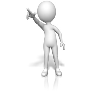 Figure Pointing Out Front PowerPoint clipart graphic preview.