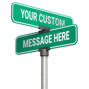 Custom Corner Street Sign Customizable PowerPoint clipart graphic preview.