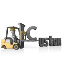 Forklift Custom Text Customizable PowerPoint clipart graphic preview.