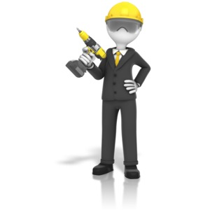 Construction Business Cordless Drill PowerPoint clipart graphic preview.