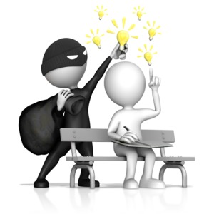 Thief Stealing Ideas PowerPoint clipart graphic preview.